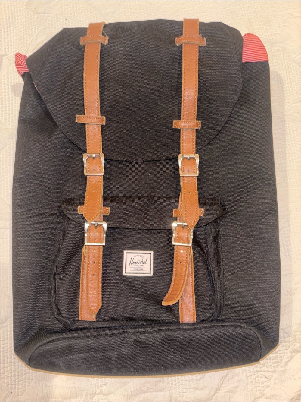 Herschel Supply Company Black Backpack with Brown Straps